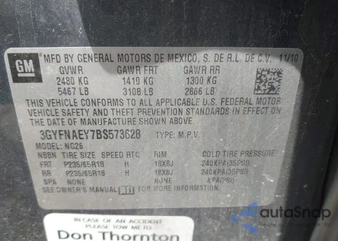 2011 Cadillac Srx Luxury Collection from USA, damaged, VIN 3GYFNAEY7BS573628